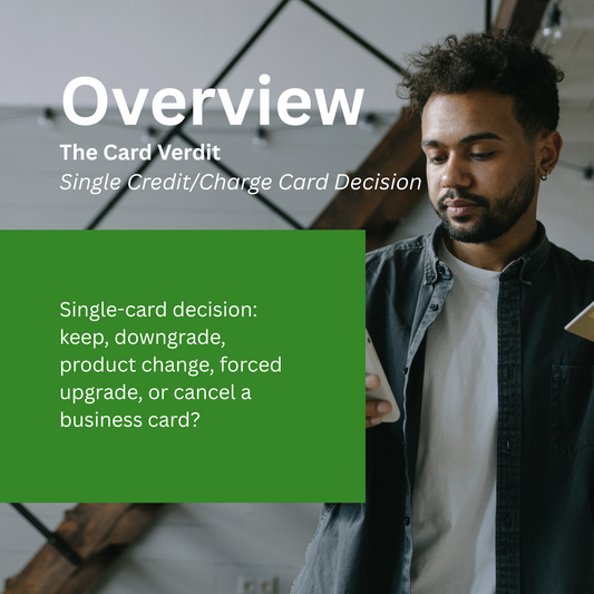 The Card Verdit | Single Credit/Charge Card Decision