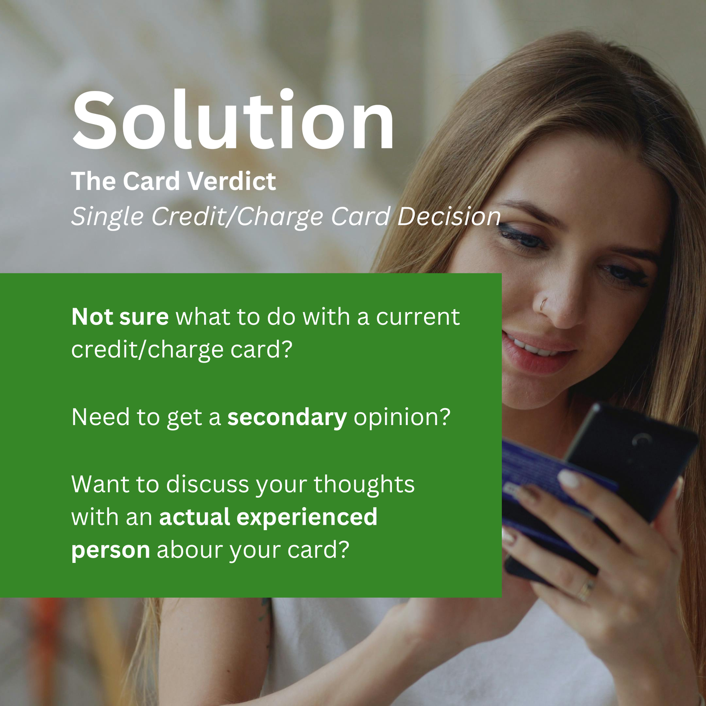 The Card Verdict | Single Credit/Charge Card Decision