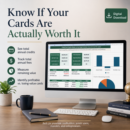 Credit Card Credits Master List Self-Guided Downloadable Spreadsheet